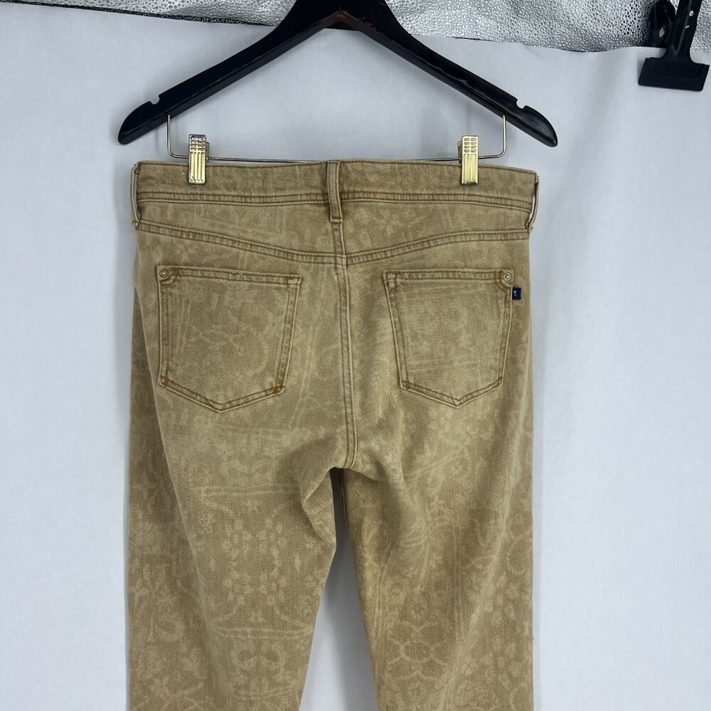 Pilcro  Anthropologie Tan Damask Print Slim Boyfriend Jeans Size 29 - Picture 8 of 14